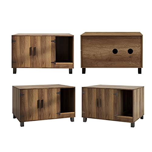 TaoHFE Litter Box Enclosure Cat Litter Box Furniture Hidden With Cat Scratch Pad Decorative Farmhouse Wooden Hidden Litter Box Cat House Litterbox Furniture Cat Box Furniture Litter Box Cabinet,Walnut TaoHFE