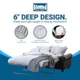 Sleeper Sofa Sheet, Trifold Mattress, Queen Size Sofa Bed Sheet 59" x 72" x 6", Fits 6" Futon Bed, Percale Cotton/Poly Blend, for 6 inch Mattress, Made in The USA BARGOOSE HOME TEXTILES, INC.