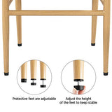 Yaheetech Set of 4 Weave Chair Mid-Century Metal Dining Chair Y-Shaped Backrest Hemp Seat, Wood Color Yaheetech