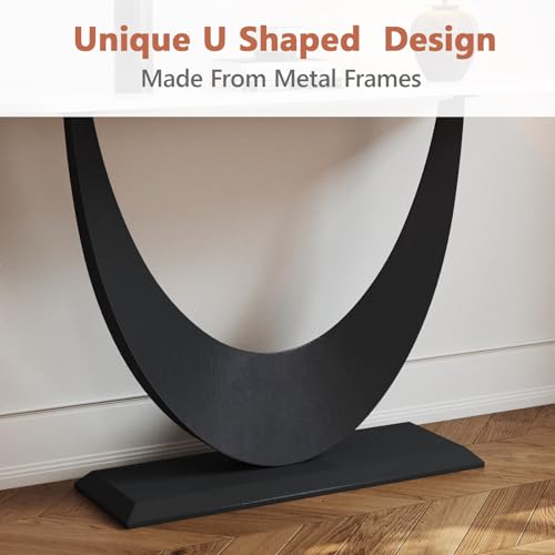 Entryway Table,Modern Marble Top Console Table Narrow Console Table, Entry Way Table Sofa Table, Metal Frame Accent Table, for Entry Way, Hallway, Entrance, Foyer, Living Room B.Sauraseng