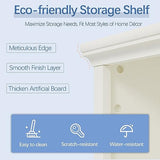 5-Shelf Tall Bookcase in White – Spacious Wooden Bookshelves for Home Office, Living Room, and Bedroom blini