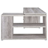 Coaster Home Furnishings Yvette L-Shape Grey Driftwood Office Desk (801516) Coaster Home Furnishings