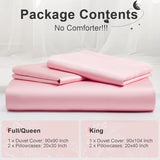VACVELT 3PCS Cooling Duvet Cover Full/Queen Size, 60% Tencel Lyocell + 40% Cotton Comforter Cover Set for Hot Sleeper, Moisture Wicking & Silky, Hotel Bedding Set, Soft & Breathable, Blush Pink VACVELT