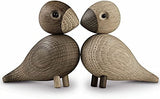 Kay Bojesen Lovely 1 Pair of Figurines 9 cm Song Birds Decoration Wooden, Brown Kay Bojesen