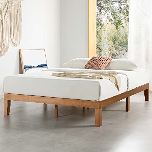 Mellow Naturalista Classic 12 Inch Solid Wood Platform Bed - King Size, No Box Spring Required, Easy Assembly - WoodArtSupply