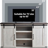 FAVSH Farmhouse TV Stand for 65 inch Television Stand, Entertainment Center with Storage Cabinet and Sliding Barn Doors & Adjustable Shelves, Rustic Media Console Table for Living Room FAVSH