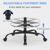 OLYFING Ergonomic Drafting Chair, Standing Desk Chair with Lumbar Support Tall Office Chair with Flip-Up Arms Footrest Ring, Breathable Mesh High Desk Chair with PU Leather Seat Cushion, Black OLYFING