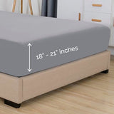 Elegant Comfort 1500 Premium Hotel Quality 18-21 Inches Deep - Extra Deep Pocket Single Fitted Sheet for High Mattress, Luxury and Softest, Smart Pocket - Wrinkle Free, Twin/Twin XL, Gray Elegant Comfort