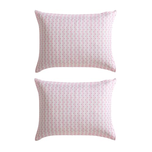 Betsey Johnson - Full/Queen Duvet Cover Set, Super Soft Cotton Bedding Set with Matching Sham(s), Cozy Bedding Set, Oeko-Tex Certified (Wonderland Stripe Pink, Full/Queen) Betsey Johnson
