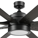 Honeywell Ceiling Fans Xerxes Modern 62 Inch Ceiling Fan with Light, Remote Control Fan, LED Indoor Fan with 8 Blades, Matte Black and Ash Blade Finish Options, Matte Black (51473-01) Honeywell