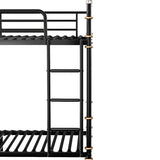 RadiantName Quad Bunk Bed for 4 Kids, Heavy Duty Metal Twin Bunk Bed Frame, Detachable Triple Bunk Bed, Can Be Divided Into 3 Twin Beds, Black(Expect Arrive Date 2024/12/28) RadiantName