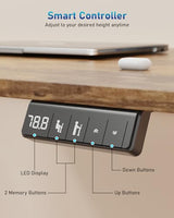 Small Height Adjustable Electric Standing Desk, 31.5" x 23.6" Sit Stand up Desk with Splice Board, Ergonomic Rising Computer Home Office Desk Table with Memory Preset, Black Frame/Rustic Brown Top Xyndyx