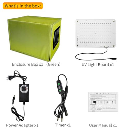 Resin UV Curing Box with Timer, 395nm UV LED Lights with 96 Lamp Beads, Upgraded Larger Size UV Curing Light Station, Adjustable Light Brightness, for SLA/DLP/LCD 3D Printer Solidify DIY Curi - WoodArtSupply