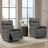 KISLOT Leather Recliner Chair for Adults Wall Hugger RV Recliner with USB Charging Ports Electric Power Reclining Sofa for Living Room Home Theater Seating Bedroom