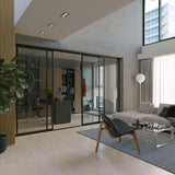 Doors 55 Glass Room Divider Panel and Partition Wall, 4 Panel Room Divider - Perfect Wall Divider for Room Separation & Partition Room Dividers (Clear Glass, 96x96) Doors55