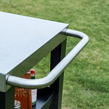 Royal Gourmet PC3404S Rolling Dining Table with Trash Bag Holder, Outdoor Garden Patio BBQ Kitchen Food Prep Table Cart, 34"L x 20"W Stainless Steel Tabletop, Silver & Black Royal Gourmet