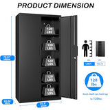 HOMOFFICE Metal Garage Storage Cabinet with Lock, 71" Tall Steel Storage Locker with 4 Adjustable Shelves, Heavy Duty Metal Cabinet for Garage, Office, Home, 31.5”W × 16.5”D, Black HOMOFFICE