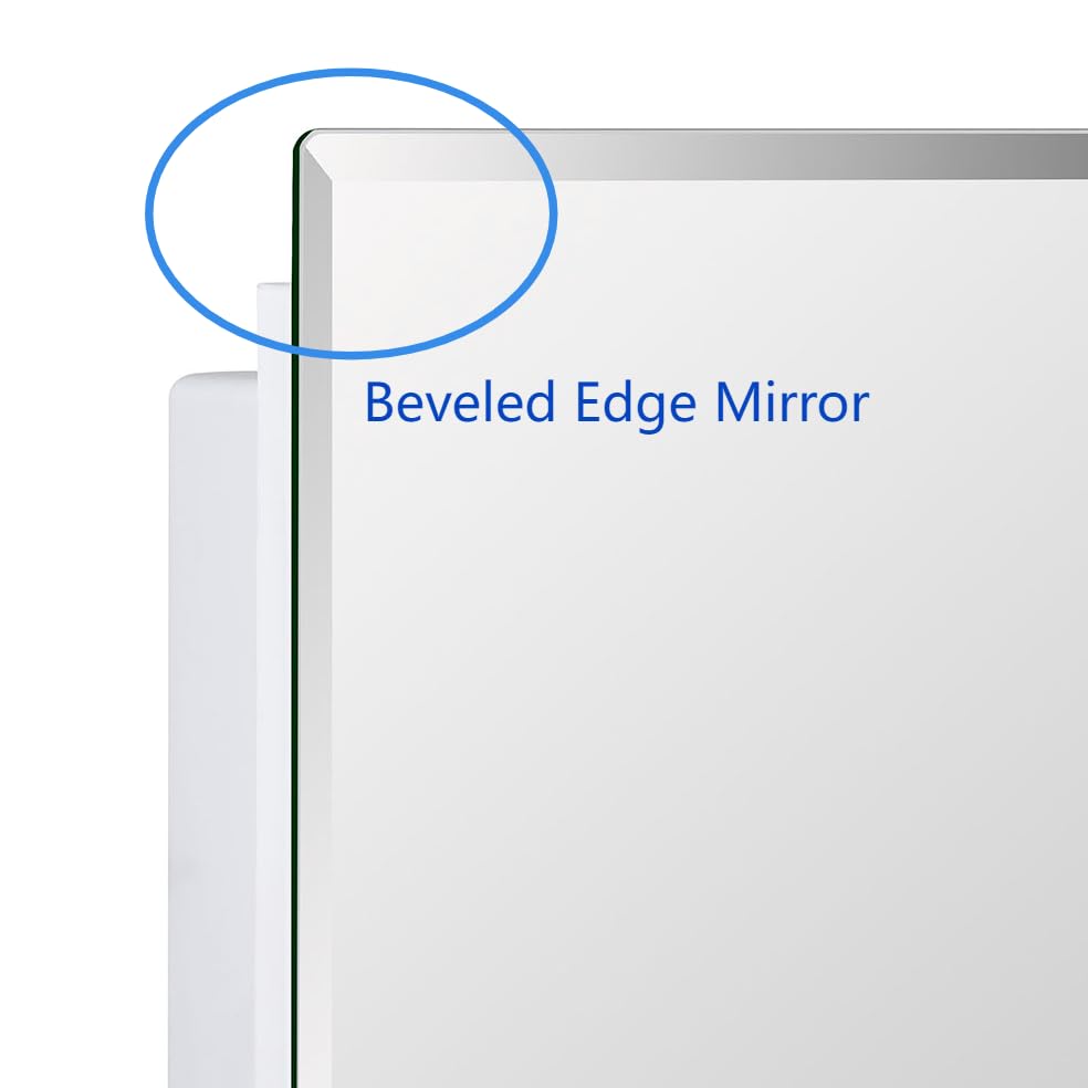 IDYLLOR Plastic Medicine Mirror Cabinet for Bathroom 16 x 26 inch, Surface and Recessed Mount IDYLLOR