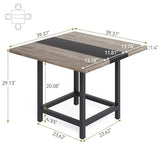 LITTLE TREE 39-Inch Square Small Conference Room Table for 4 People, Wood Computer Desk for Home Office, Small Space (Chair not Included) LITTLE TREE