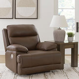 Signature Design by Ashley VonRyan Modern Zero Gravity Leather Match Power Recliner with Adjustable Headrest and USB Ports, Dark Brown Signature Design by Ashley