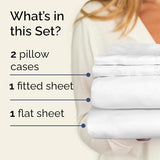 Twin 4 Piece Sheet Set - Comfy Breathable & Cooling - Ultra Soft Hotel Luxury Bedding Set with 8-16 Inch Deep Pockets - 1 Flat & 1 Fitted Sheet & 2 Pillowcases - Cozy, Wrinkle Free & Easy Care - White CGK Unlimited