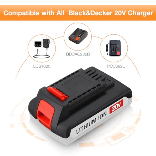 FirstPower 3.6Ah LBXR20 Battery - Repalce for Black and Decker 20v Lithium Battery, Compatible with LBXR20 LB20 LBX20 LBX4020 LB2X4020 Tools (2 Packs) FirstPower
