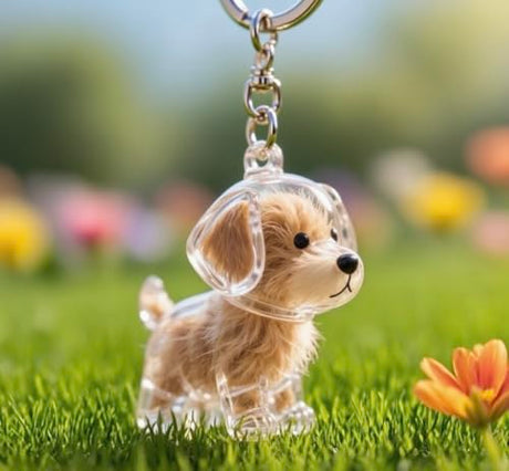 Dog Hair Collector Keychain Charm Memorial Storage Box, Transparent Bottle for Pet Hairs Keychain, Pets Fur Keepsake Keyring for Collecting Hair, Portable Pet Memory Capsule(2) EPMANN