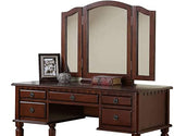 Bobkona F4071 St. Croix Collection Vanity Set with Stool, Cherry Poundex