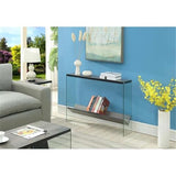 Convenience Concepts SoHo Glass Console Table 42" - Modern Sofa Table with Storage Shelf, Narrow Entryway Hall Table for Living Room, Display Accent Table, Weathered Gray Convenience Concepts
