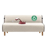 Turquoize 100% Waterproof Futon Cover Futon Slipcover Washable Armless Sofa Bed Slipcover Protector Seat Width Up to 70" with Adjustable Elastic Strap Anti-Slip for Dogs, Ivory Turquoize