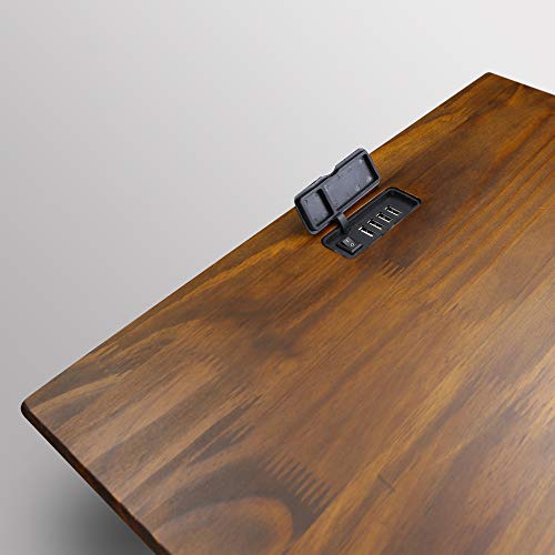 Casual Home Night Owl Nightstand with USB Ports-Warm Brown Casual Home