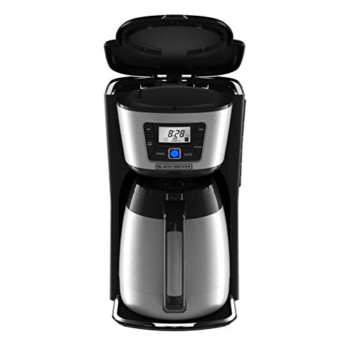 BLACK+DECKER 12-Cup Thermal Coffee Maker, Keep Coffee Hot with Insulated Stainless Steel Carafe, Digital Controls, Easy to Clean.