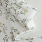 Martha Stewart - Queen Duvet Cover Set, Soft Cotton with Crisp & Tailored Naturally Smooth Cotton Percale Reverse, Lightweight 3 Piece Bed Set with Matching Pillowcases (Hazel Floral Beige) Martha Stewart