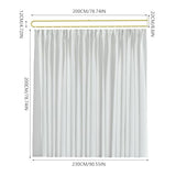 Iukar Privacy Partition Curtains,U-Shaped Rod Room Divider Curtains,Metal Support Wall Mounted Privacy Curtains with Flat Hooks for Fitting Room Beauty Salon Bedroom,7.54ft(White) lukar