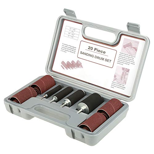 125 Speed Drum Sander Kit, Spindle Sanding Drum Sander Tool Kit Set with Case for Drill Press, for Sanding Contours, Flexible Shaft, Home Improvement 125
