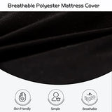 MAXYOYO Futon Mattress, Padded Japanese Floor Mattress Quilted Bed Mattress Topper, Extra Thick Folding Sleeping Pad Breathable Floor Lounger Guest Bed for Camping Couch, Black, Queen Size MAXYOYO