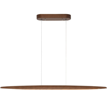 YISDESIGN 51" LED Dimmable Wooden Linear Pendant Lighting Island Lights for Dining Room Bar Kitchen Island Hanging Light Fixture Walnut Color - WoodArtSupply