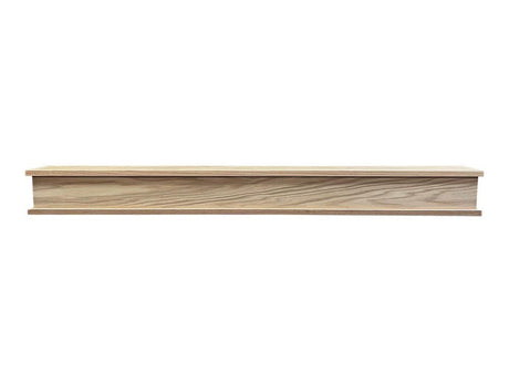 MANTELSDIRECT Bisbee 60 Inch Oak Wood Fireplace Mantel Shelf with Top and Bottom Molding - Unfinished Oak, 6" Depth, 6" Height - for Hanging Above Fireplaces and Mantels MANTELSDIRECT