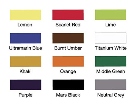 TIMBERTECH Acrylic Airbrush Paint, Professional 12x10ml Color Set of Acrylic Paint, Quick Drying Water Based, Rich Vivid Colors for Artists, Students, Beginners TIMBERTECH