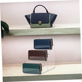 Cabilock Purse Stands for Display, 6-Tier Acrylic Clear Display Risers 7.8" Purse Perfume Organizer Stand Holder, Clear Tiered Multi Slot Vendor Counter Table Shelf for Dessert Cupcake Jewelry Figure Cabilock