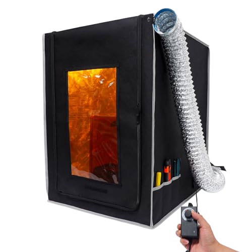 3D Printer Enclosure with Ventilation, Fire Resistant Fabric Dark Window Stainless Steel Frame, Compatible with Anycubic Photon Mono, Elegoo Saturn/Mars 3/4 & Creality Halot Series Resin 3D P - WoodArtSupply