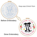 Louise Maelys Funny Dog Embroidery Kits for Beginners,Cross Stitch Kit for Adults,DIY Needlepoint with Cute Animal Pattern -It's Fine I'm Fine Everything is Fine