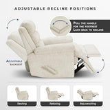 Lexicon Swivel Glider Reclining Chair, Textured Microfiber Manual Recliner, Comfy Nursery Glider Recliner, Swivel Reclining Chair for Living Room/Office/Bedroom/Apartment, Beige