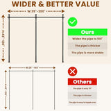 Gonnrly Room Divider Tension Rod No Drilling, Adjustable 72-200" W x 43-120" H Room Divider Curtain Rod, Black gonnrly