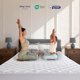 SLEEP ZONE Mattress Cover Queen Size Bed, Quilted Fitted Mattress Pad, Deep Pocket Mattress Protector Stretches up to 21 inches, Pillowtop Breathable Mattress Topper (White, 60x80) SLEEP ZONE