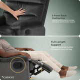 Click365 Davis Graphite Gray Recliner Chair, Upholstered Push-Back Recliner with Padded Arms, Living Room Lounge Chair for TV, Reading or Gaming