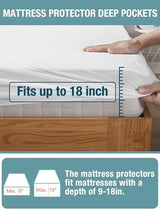 Bedecor Queen Waterproof Mattress Protector,Pee and Liquid Proof Cover for Pets, Elderly, and Incontinence, Fitted Deep Pocket for 9-18 Inch Deep Bedecor
