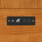 AFI Hamilton Full Murphy Bed Chest with Mattress, Storage, and Built-in Charger in Light Toffee AFI