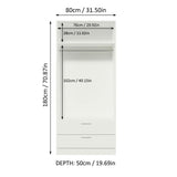 Madesa 2 Door 2 Drawer Storage Cabinet Wardrobe with Shelf and Hanging Space 31" L Wooden Armoire Closet Organization Unit for Bedroom and Office - White Madesa