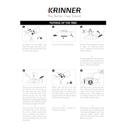 Krinner - Tree Genie L (Gen 2)- Single Cable Operation, Water Level Indicator, 5 Stabilizer Feet, Up to 8 Foot Trees - Christmas Tree Stand